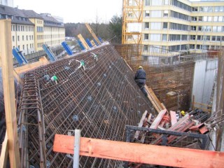 Linde Agora Rohbau Bewehrung Schrägwand Kern 4