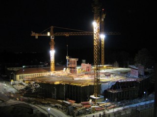 Linde Agora Rohbau Nachtstimmung (2)