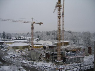 Linde Agora Rohbaustelle Winter