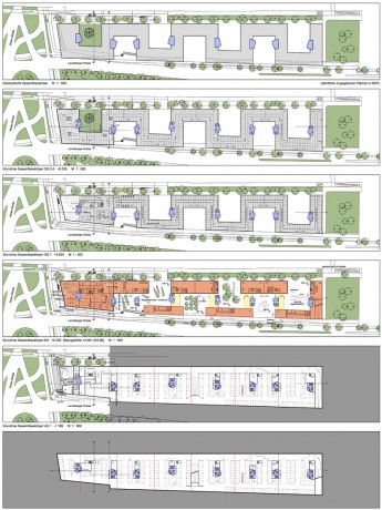 Geschäftshaus München-Laim, Grundrisse Gesamtbaukörper